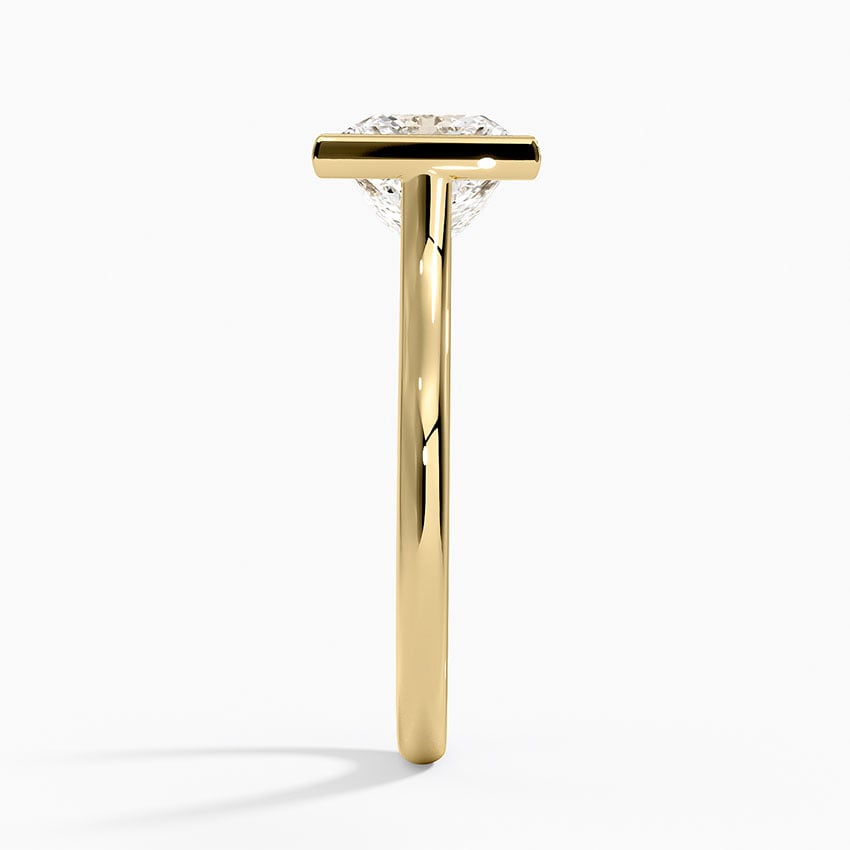 Princess Cut Bezel Moissanite Engagement Ring