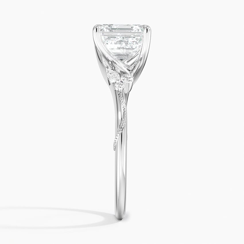 Princess Cut Floral-Inspired Engagement Ring