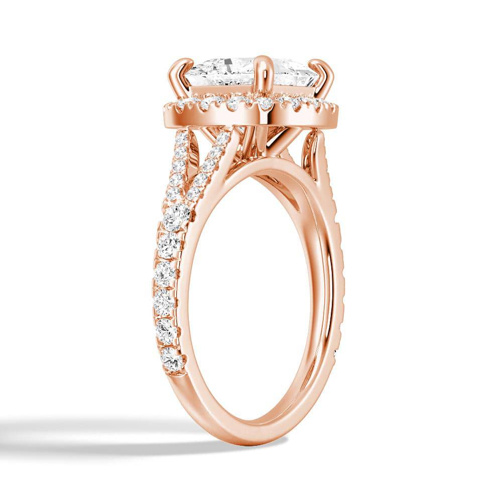 Princess Cut Split-Shank Moissanite Engagement Ring