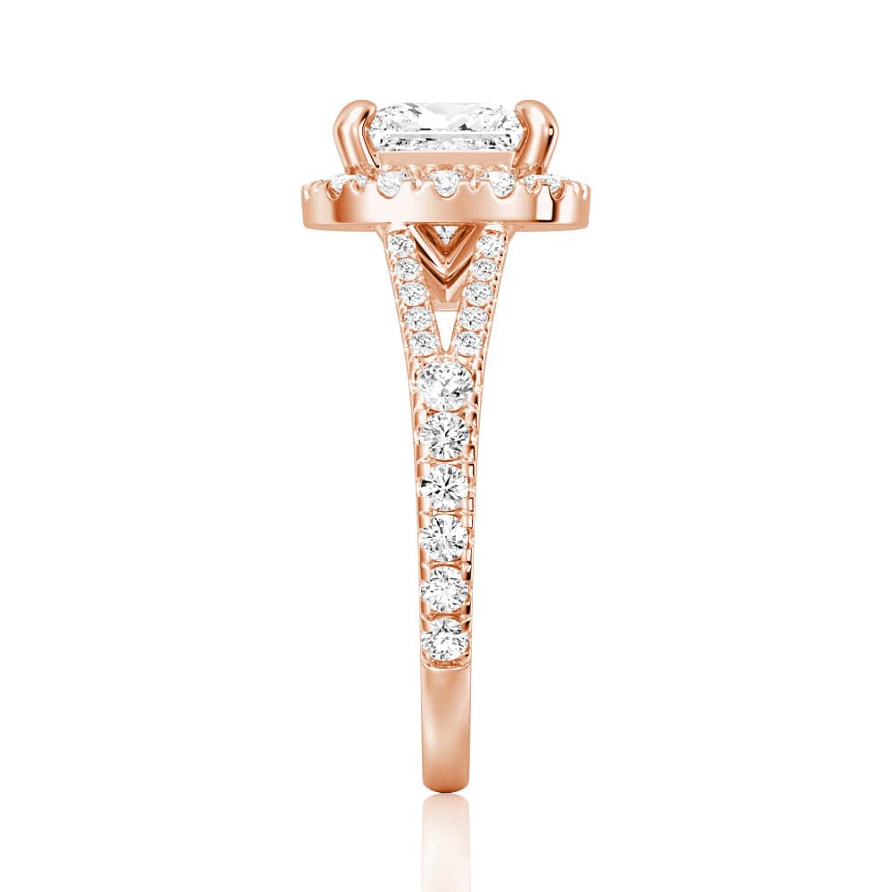 Princess Cut Split-Shank Moissanite Engagement Ring