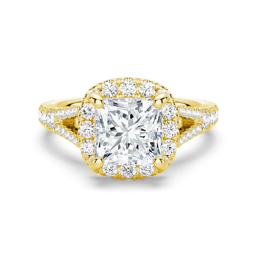 Princess Cut Split-Shank Moissanite Engagement Ring