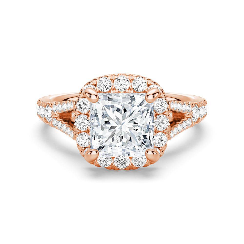 Princess Cut Split-Shank Moissanite Engagement Ring