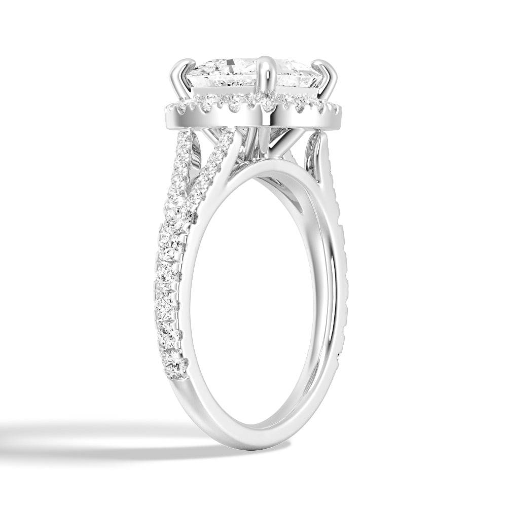 Princess Cut Split-Shank Moissanite Engagement Ring