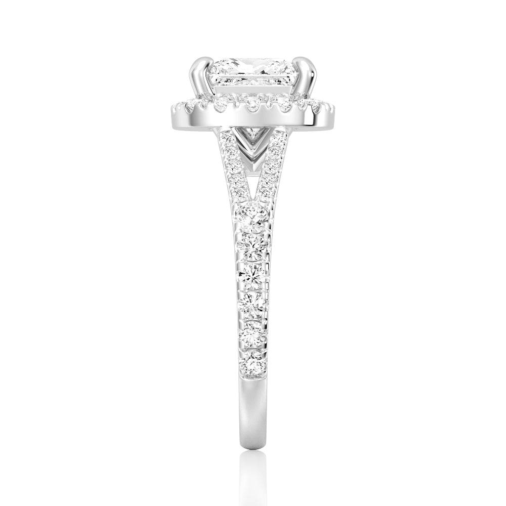 Princess Cut Split-Shank Moissanite Engagement Ring