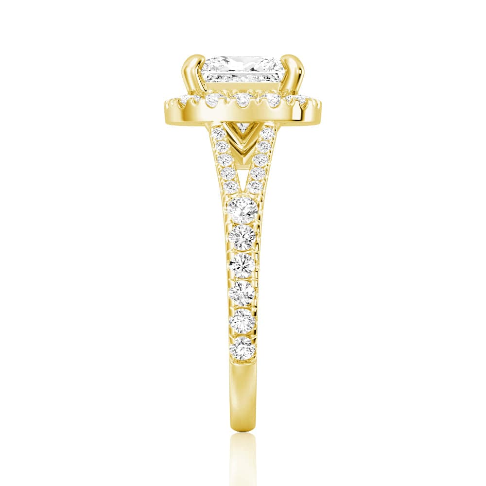 Princess Cut Split-Shank Moissanite Engagement Ring