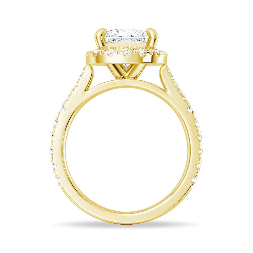 Princess Cut Split-Shank Moissanite Engagement Ring