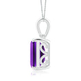 Prong-Set Emerald-Cut Amethyst Pendant Necklace