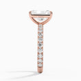 Radiant Cut French Pavé Flush-Fit Moissanite Engagement Ring