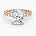 Radiant Cut French Pavé Flush-Fit Moissanite Engagement Ring