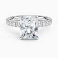 Radiant Cut French Pavé Flush-Fit Moissanite Engagement Ring
