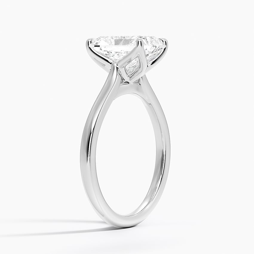 Radiant Cut Petal Prong Solitaire Moissanite Engagement Ring