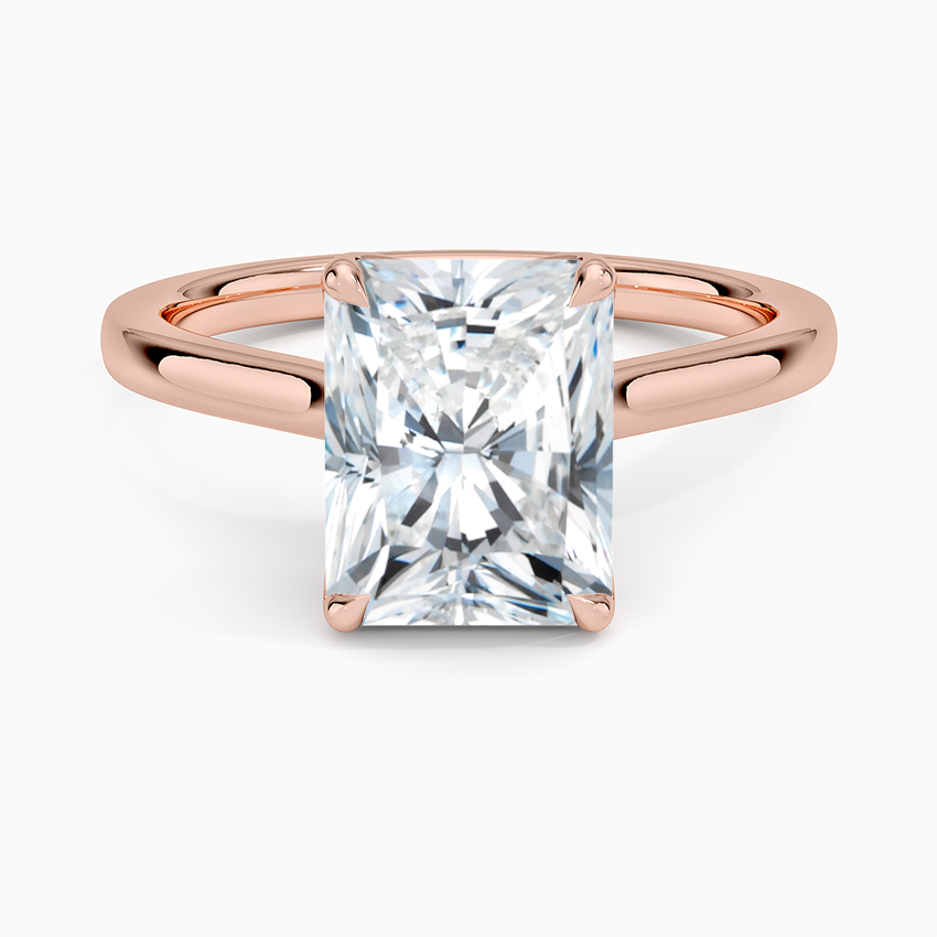 Radiant Cut Petal Prong Solitaire Moissanite Engagement Ring