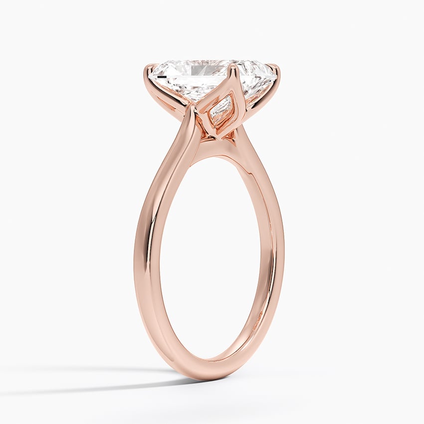 Radiant Cut Petal Prong Solitaire Moissanite Engagement Ring