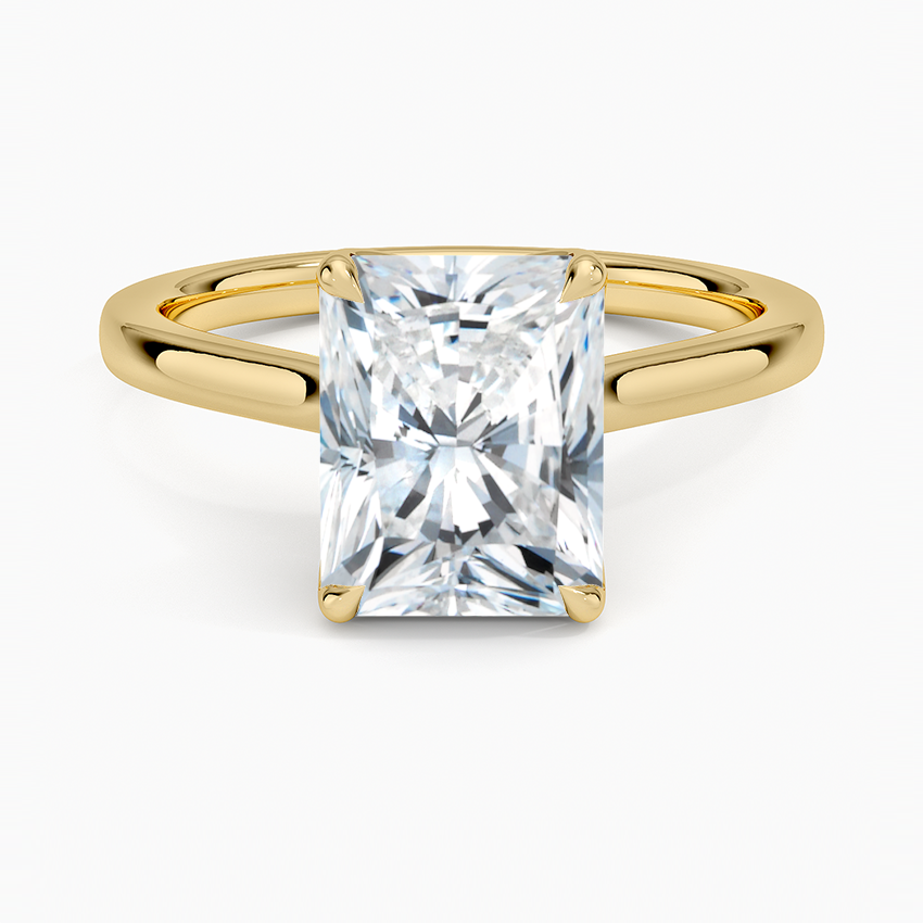 Radiant Cut Petal Prong Solitaire Moissanite Engagement Ring