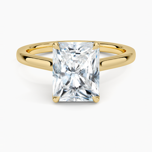 Radiant Cut Petal Prong Solitaire Moissanite Engagement Ring