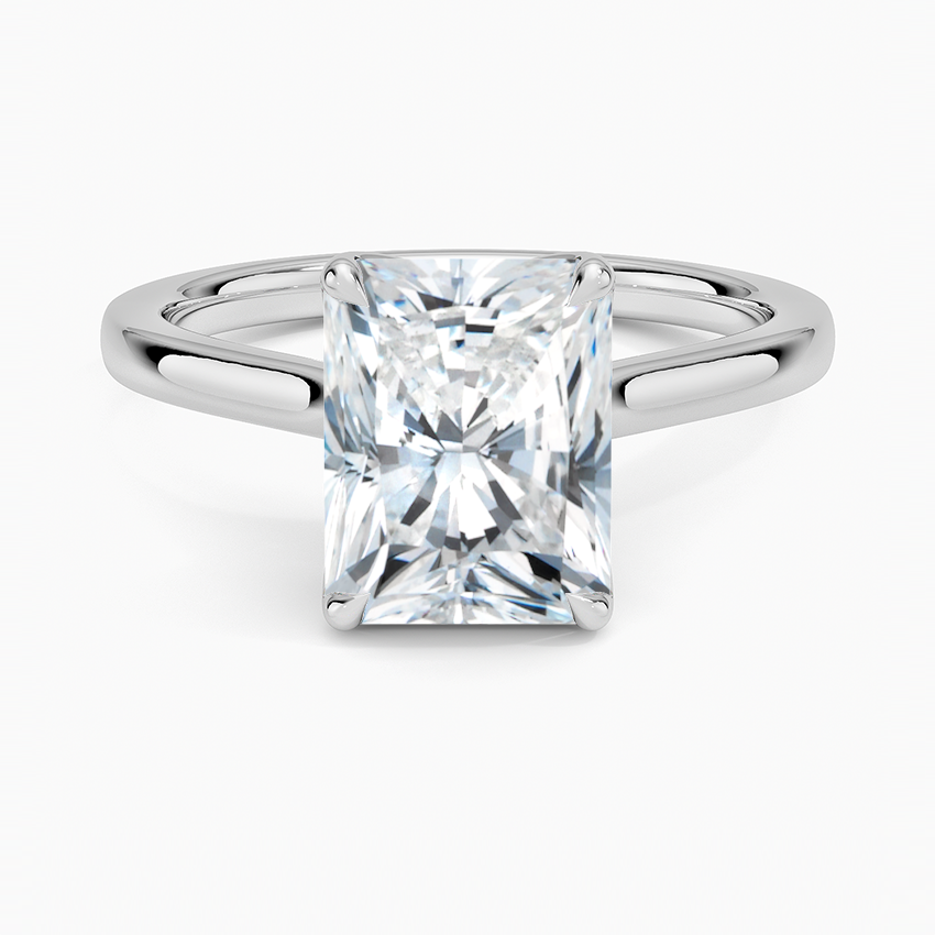 Radiant Cut Petal Prong Solitaire Moissanite Engagement Ring