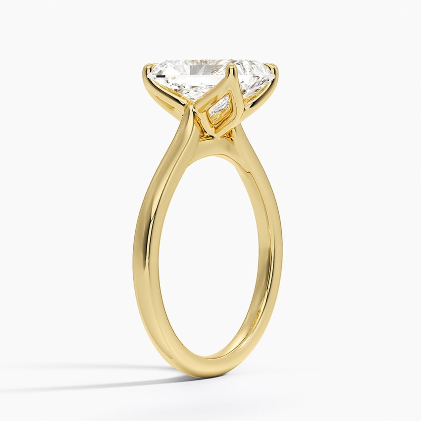 Radiant Cut Petal Prong Solitaire Moissanite Engagement Ring