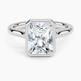 Load image into Gallery viewer, Radiant Cut Bezel Moissanite Engagement Ring
