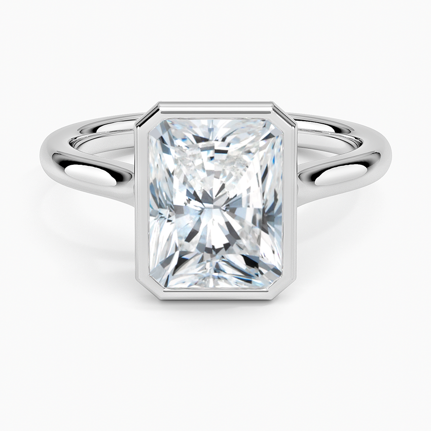 Radiant Cut Bezel Moissanite Engagement Ring