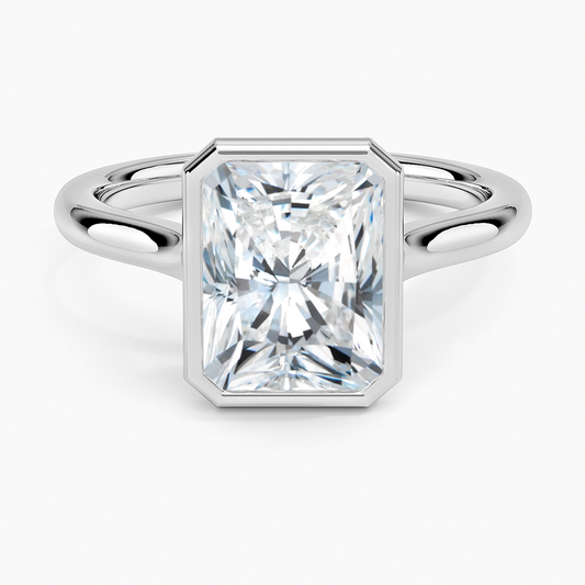 Radiant Cut Bezel Moissanite Engagement Ring