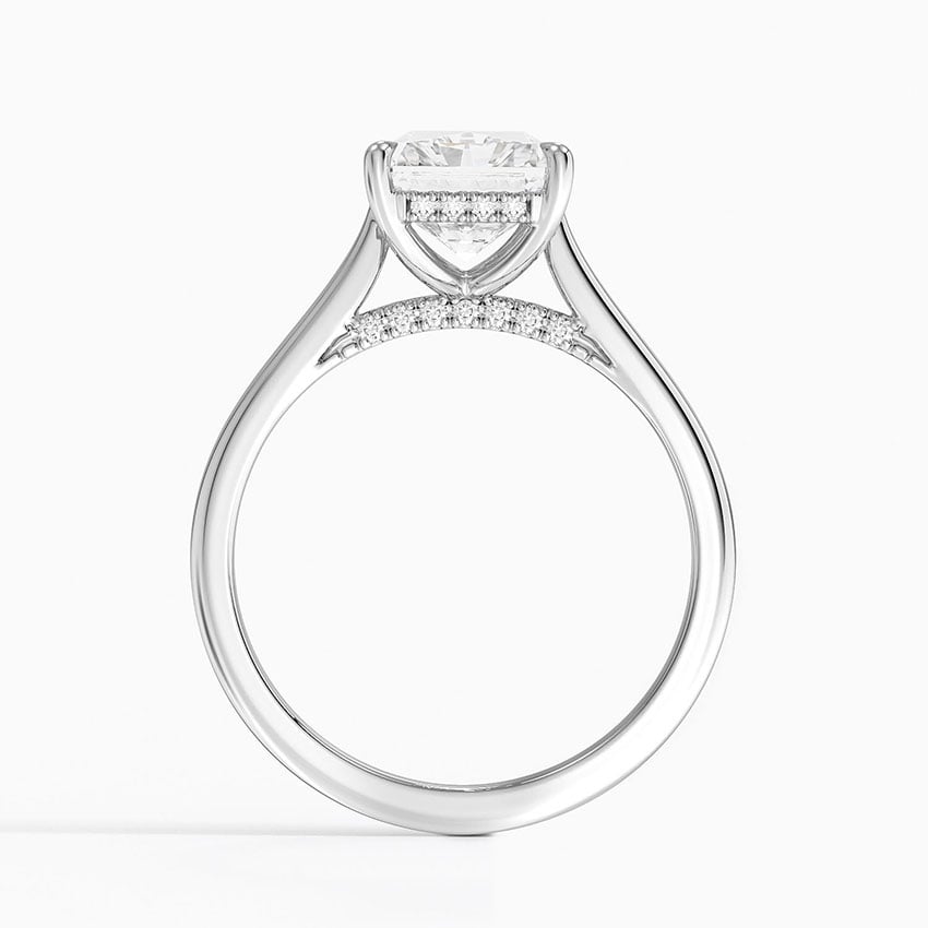 Radiant Cut Hidden Halo Moissanite Engagement Ring