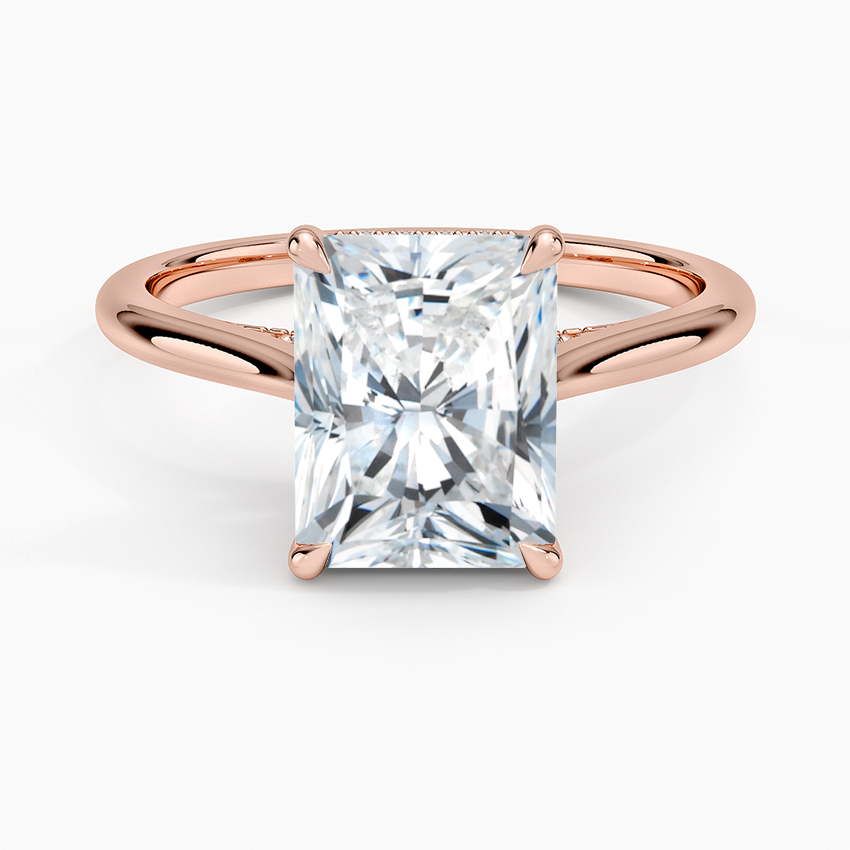 Radiant Cut Hidden Halo Moissanite Engagement Ring