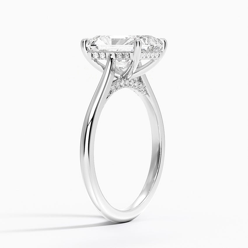Radiant Cut Hidden Halo Moissanite Engagement Ring