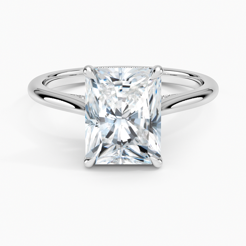Radiant Cut Hidden Halo Moissanite Engagement Ring