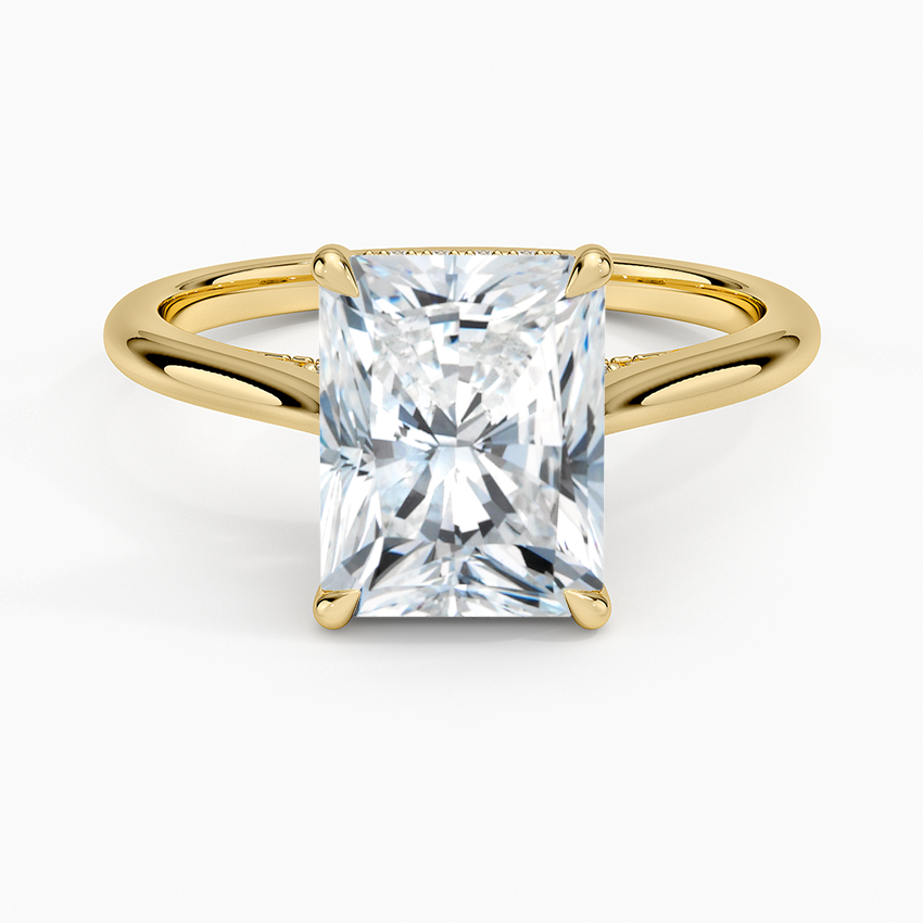 Radiant Cut Hidden Halo Moissanite Engagement Ring