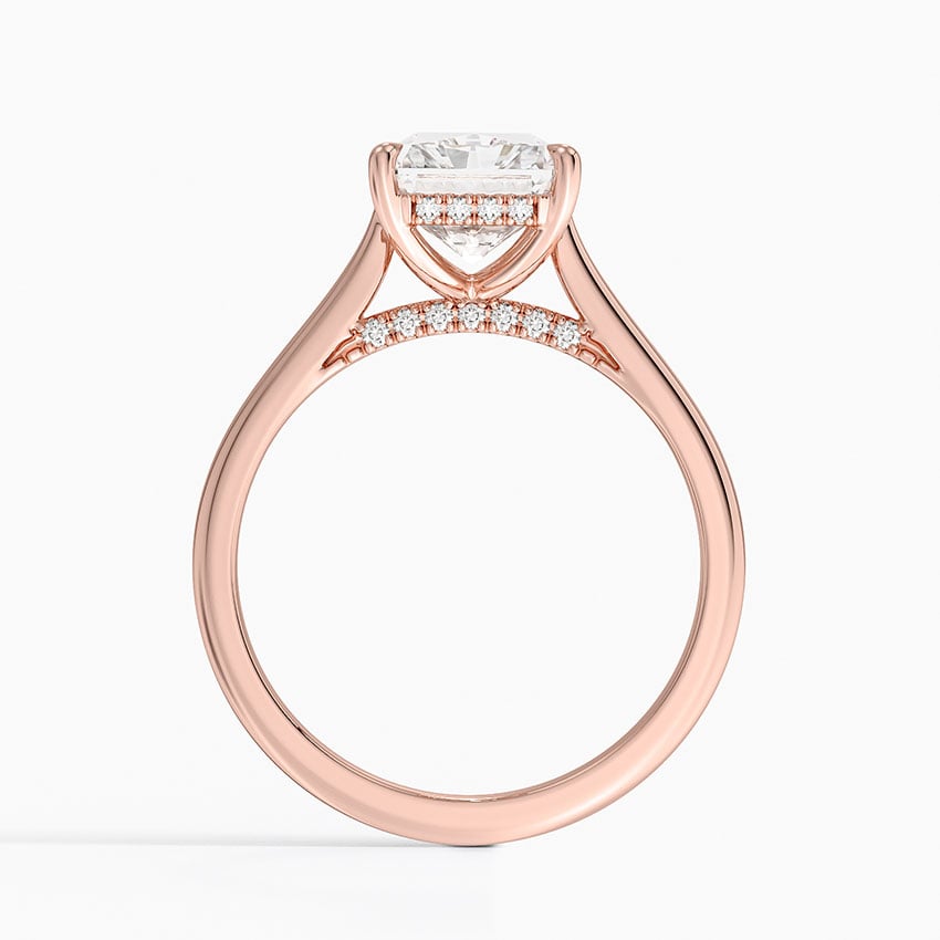 Radiant Cut Hidden Halo Moissanite Engagement Ring