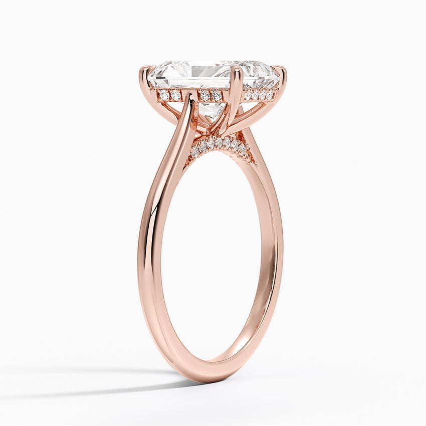 Radiant Cut Hidden Halo Moissanite Engagement Ring