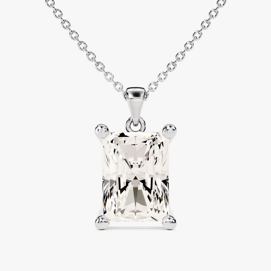 Radiant Cut Moissanite Solitaire Pendant