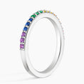 Rainbow Lab Gemstone Half Eternity Wedding Band - 1.5 mm