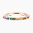 Rainbow Lab Gemstone Half Eternity Wedding Band - 1.5 mm