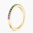 Rainbow Lab Gemstone Half Eternity Wedding Band - 1.5 mm