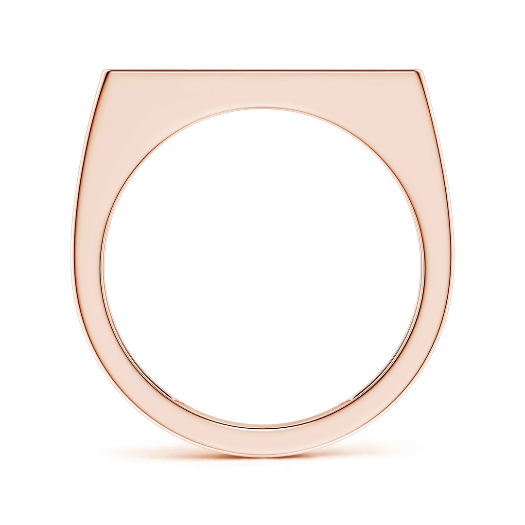 Rectangular Checkerboard Pavé Moissanite Men’s Signet Ring