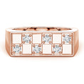 Rectangular Checkerboard Pavé Moissanite Men’s Signet Ring