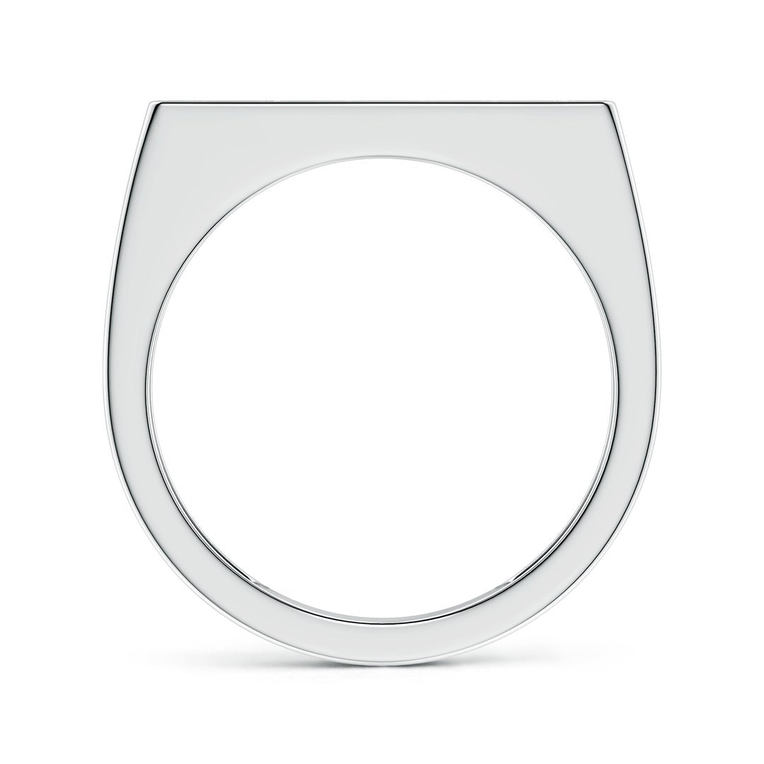Rectangular Checkerboard Pavé Moissanite Men’s Signet Ring