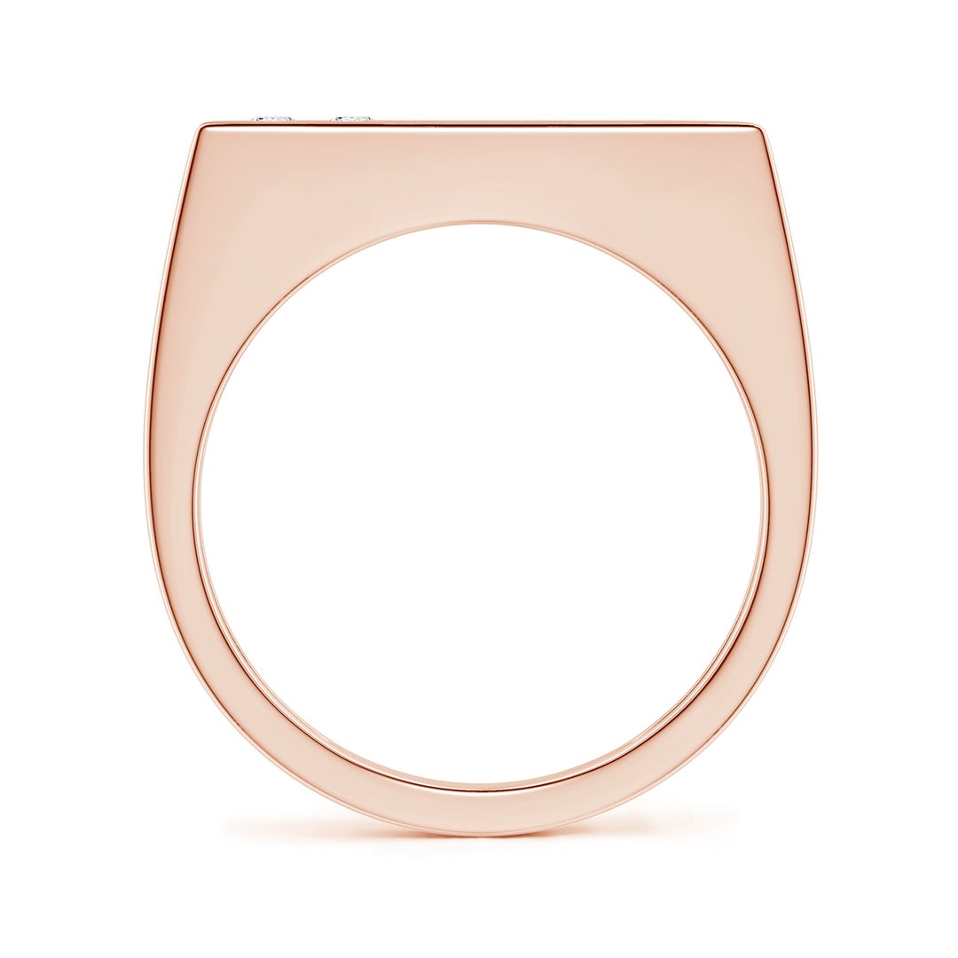 Rectangular Flush-Set Moissanite Men’s Signet Ring