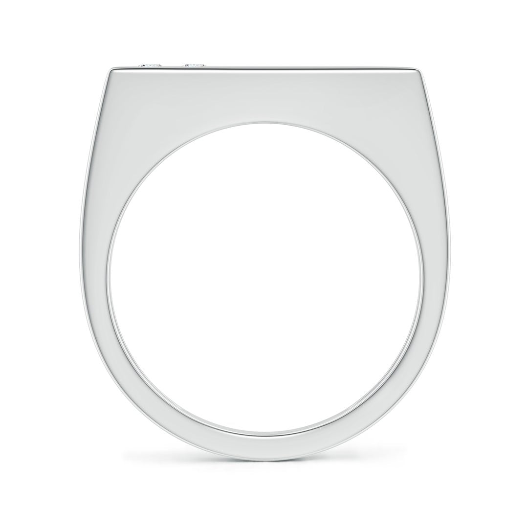 Rectangular Flush-Set Moissanite Men’s Signet Ring