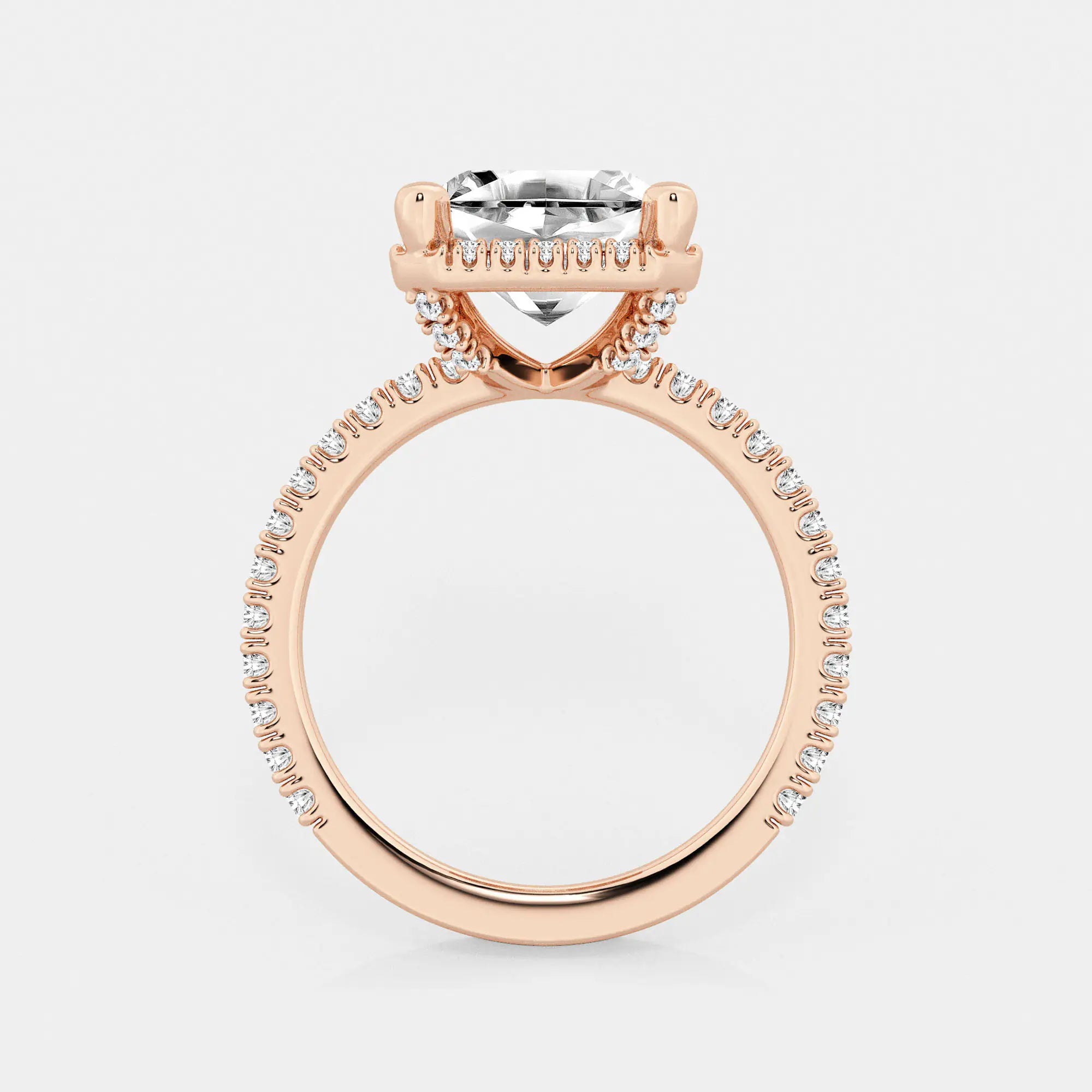 Refined Radiance Asscher Moissanite Halo Engagement Ring