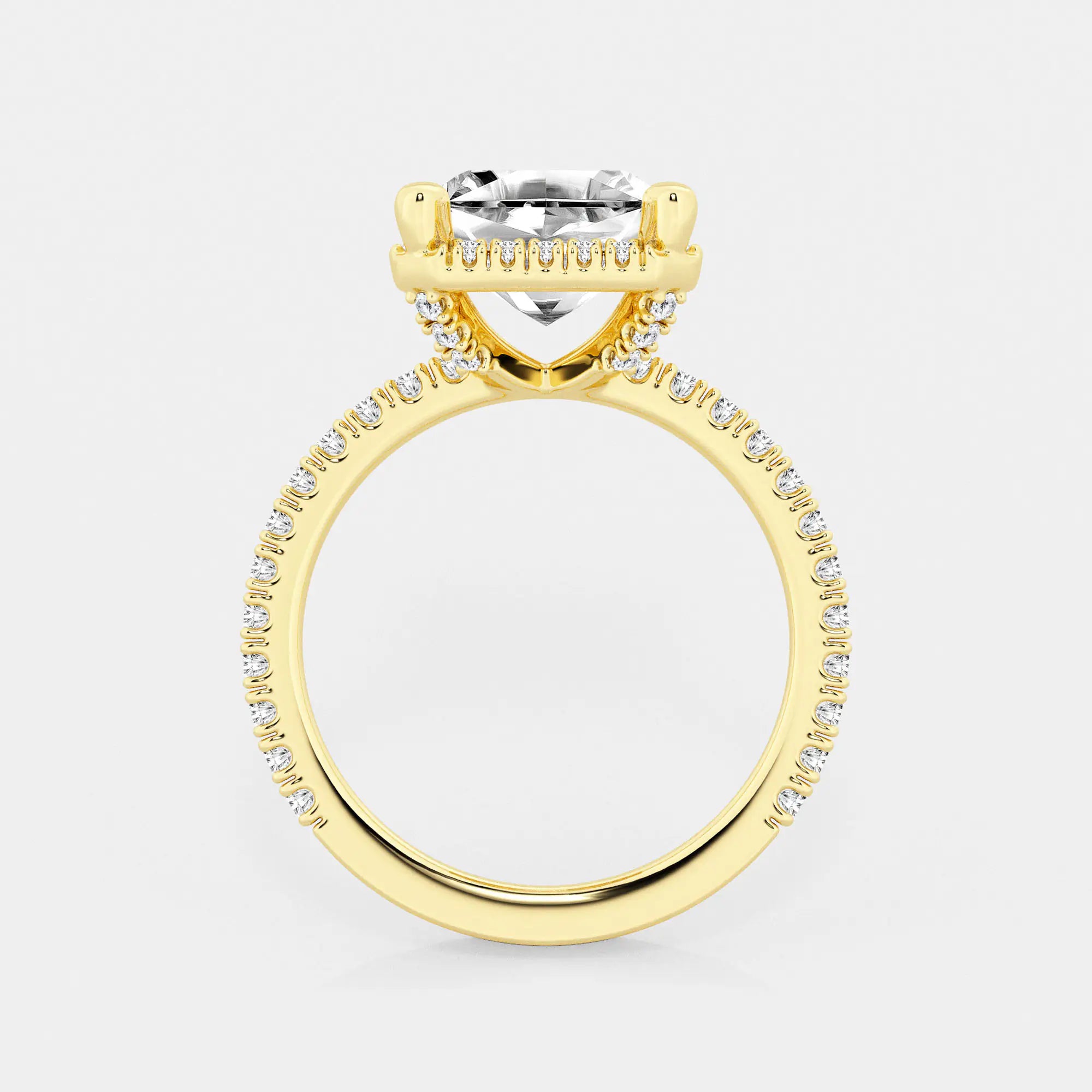 Refined Radiance Asscher Moissanite Halo Engagement Ring