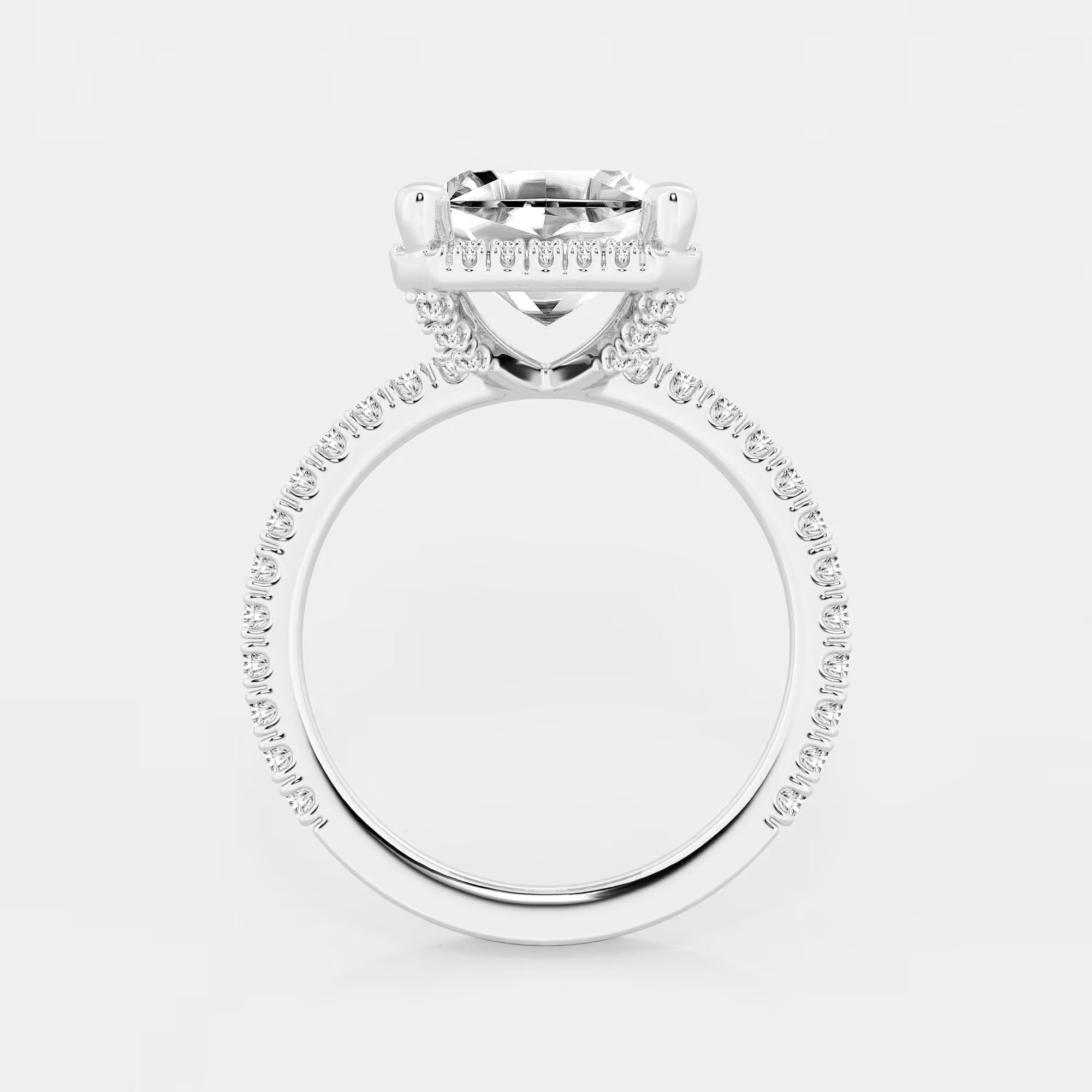 Refined Radiance Asscher Moissanite Halo Engagement Ring