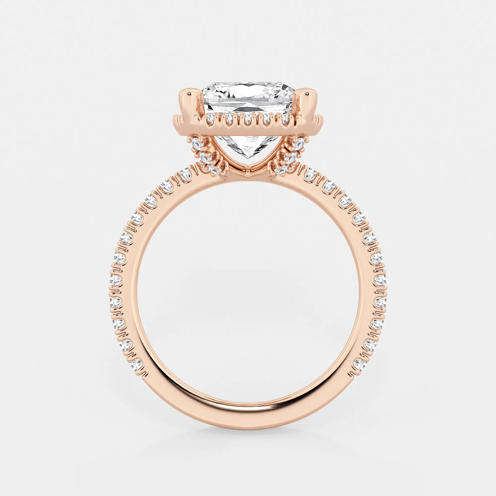 Refined Radiance Cushion Moissanite Halo Engagement Ring