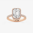 Refined Radiance Emerald Moissanite Halo Engagement Ring