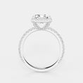 Refined Radiance Emerald Moissanite Halo Engagement Ring