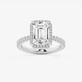 Refined Radiance Emerald Moissanite Halo Engagement Ring