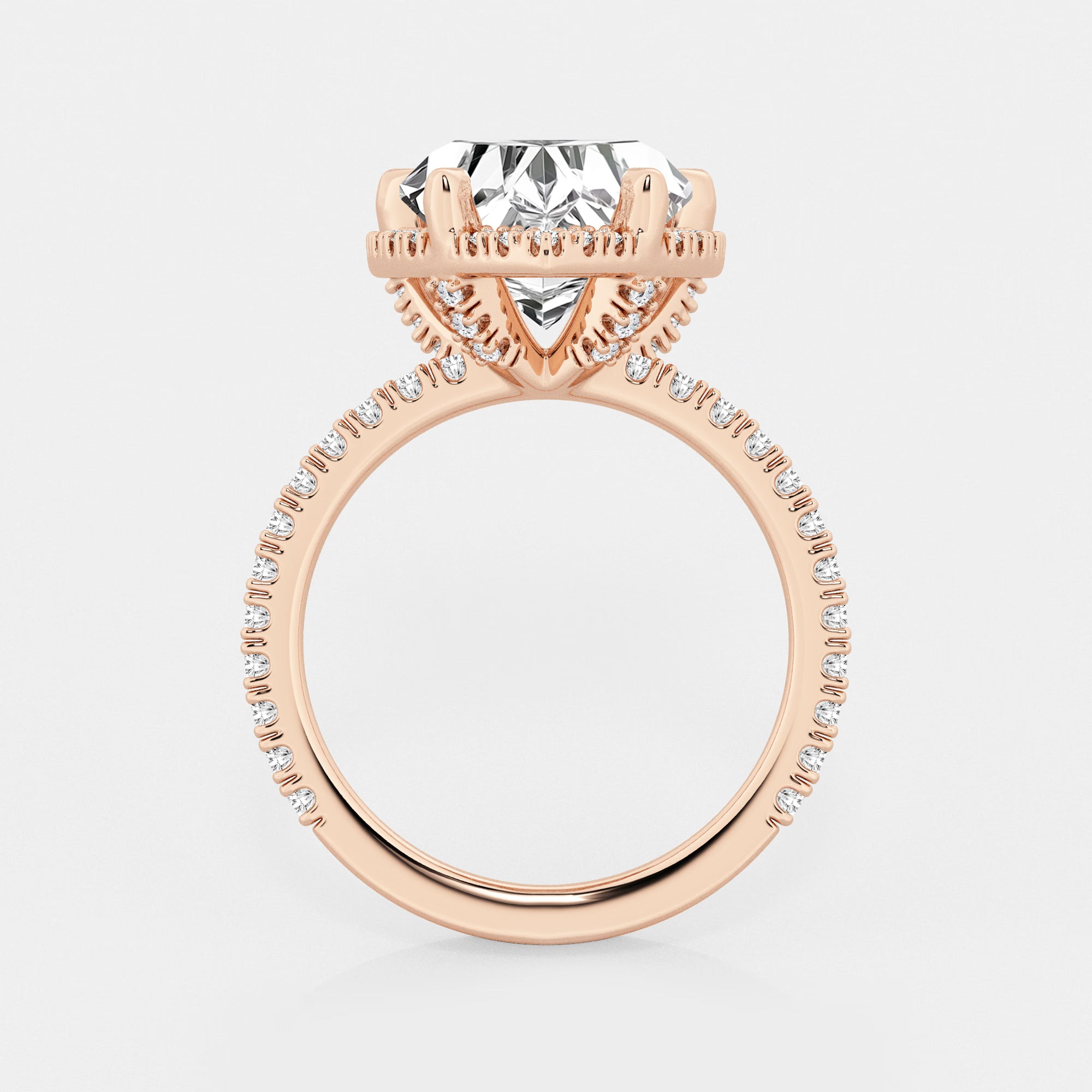 Refined Radiance Heart Moissanite Halo Engagement Ring