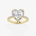 Refined Radiance Heart Moissanite Halo Engagement Ring