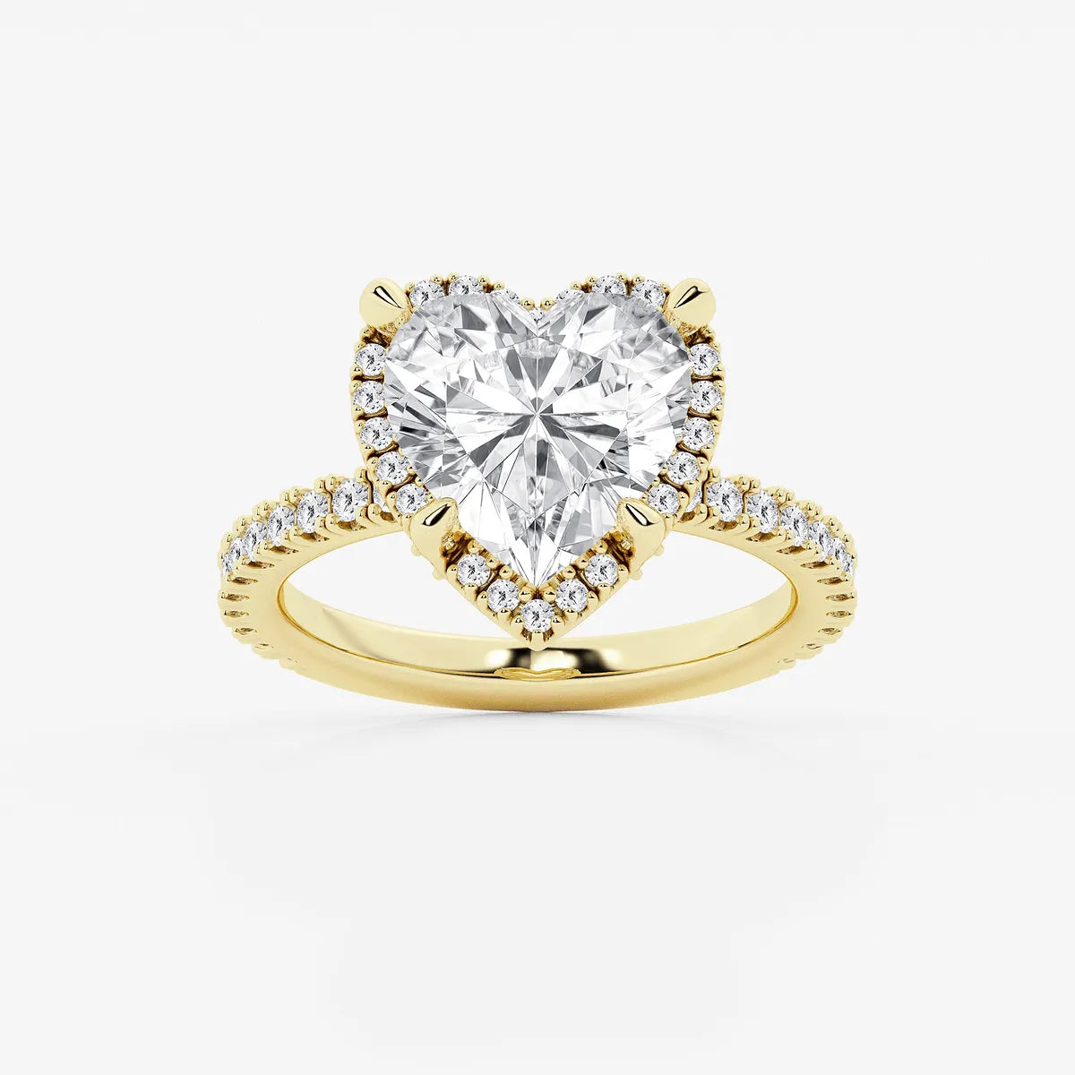 Refined Radiance Heart Moissanite Halo Engagement Ring
